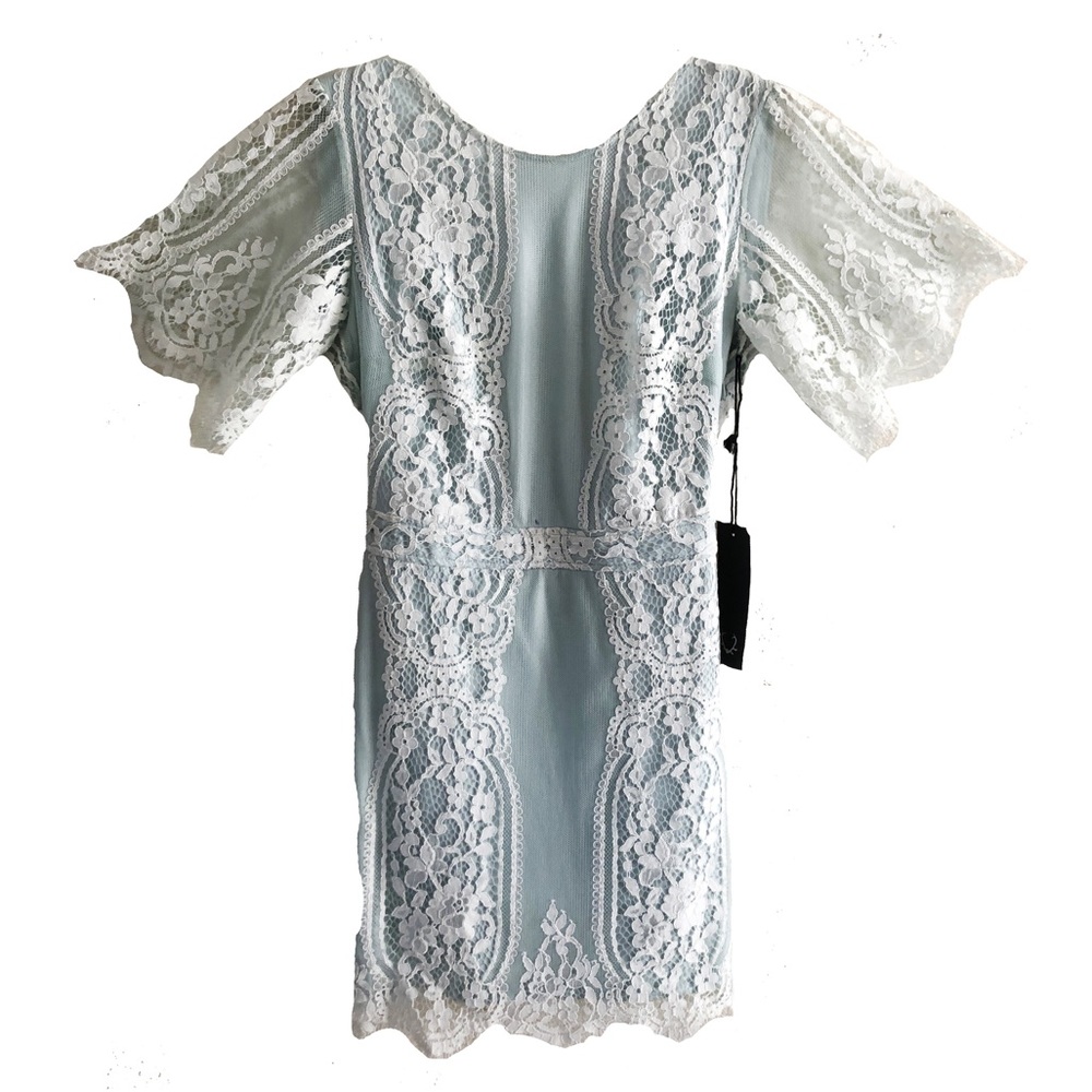 For Love and Lemons Lace Dress in Seafoam